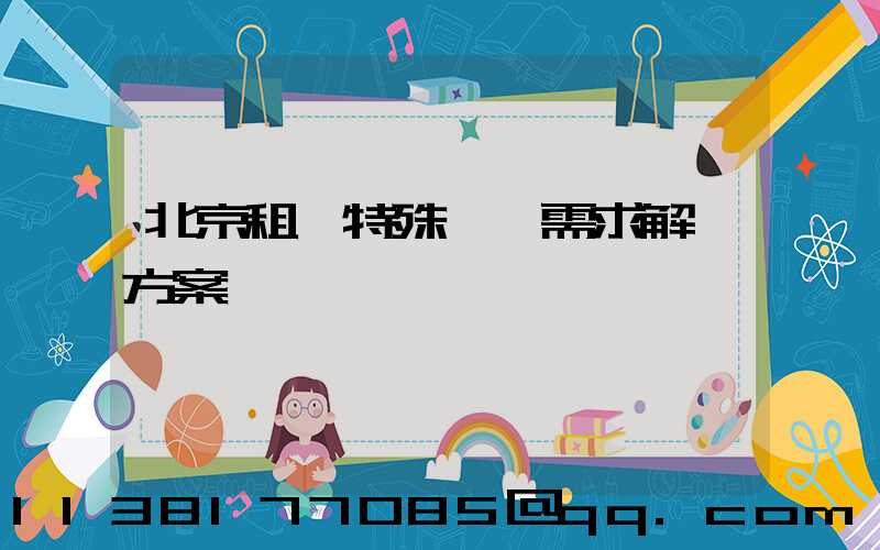 北京租車特殊車輛需求解決方案