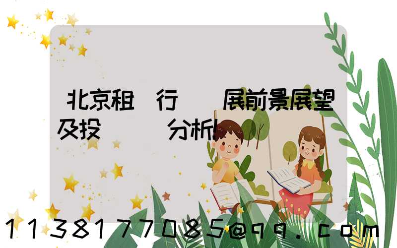 北京租車行業發展前景展望及投資機會分析！