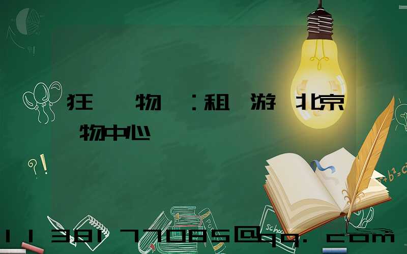 狂歡購物樂：租車游覽北京購物中心